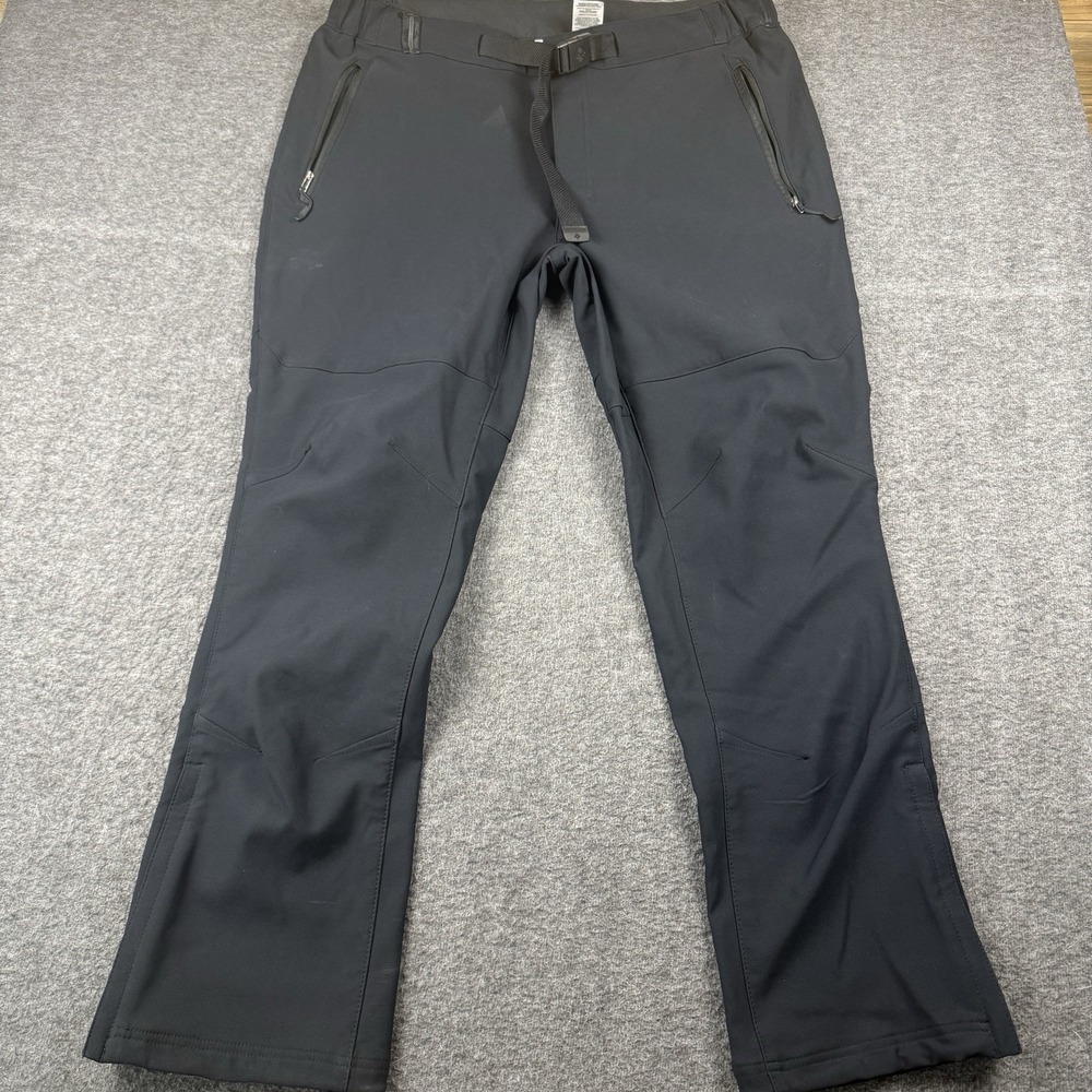 Columbia Pants Omni-Heat‎ Mens 40x32 Black Softshell Hiking Hike Ski Snow Active